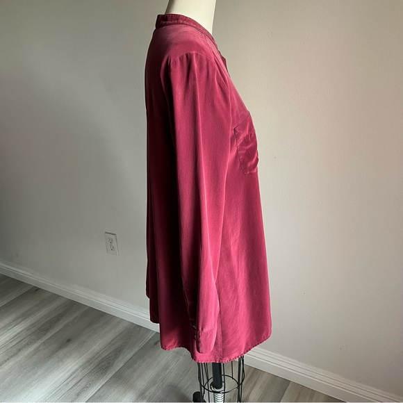 Eileen Fisher Silk Small Burgundy/Maroon Blouse Shirt - Picture 9 of 16